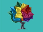 Arbre Multicolore en 3D - 26x27cm
