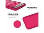 Coque Silicone Moxie BeFluo Fine et Légère pour iPhone 14 Plus, Intérieur Microfibre - Framboise