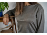 T shirt manches longues en lin bio femme - kaki