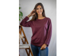 T shirt manches longues en lin bio femme - bordeaux