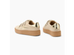 Baskets éclair beige et or et à scratchs guépard- Aby - Vanessa Wu