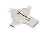 FORCELL F-DATA Clé USB 32/64/128Go multiports (USB-A, USB-C, Lightning, Micro-USB)