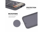 Coque Silicone Moxie BeFluo Fine et Légère pour iPhone 14, Intérieur Microfibre - Gris lavande