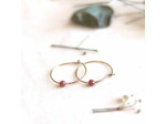 Boucles d'oreilles Ellis - Or 24 carats et Labradorite - Prune