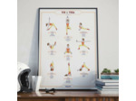 Affiche Vin et yoga femme