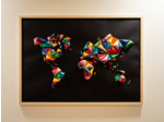 Mappemonde multicolore taille S - 60x35cm