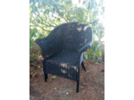 Fauteuil osier noir