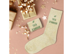 STC - Paire DE Chaussettes Paillettes Tata d'amour Femme