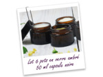 Lot de 6 pots en verre ambré