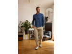 Chemise en lin bleu homme