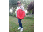 Sac fourre-tout pour les courses velours orange exotique