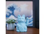 DONKEY Products – Chat Porte-Bonheur Bleu – Chat décoratif Japonais dans Une Couleur Mate élégante, env. 15 x 10,5 cm