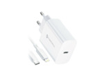 FORCELL F-ENERGY Chargeur secteur 20W USB-C + câble USB-C vers Lightning 1,2m
