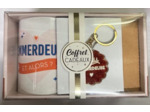 STC coffret mug et porte clés pailettes "Emmerdeuse"