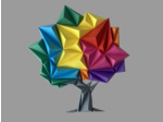 Arbre Multicolore en 3D - 26x27cm