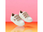 Baskets éclair mini blanc et paillettes rose gold - Mahalia - Vanessa Wu