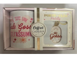 STC coffret mug et porte clés pailettes "Sale gosse"