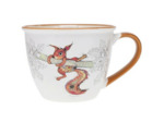 KIUB Bol timbale avec une anse - Motif ecureuil sur sa branche - matière porcelaine fine - contenance 550ML