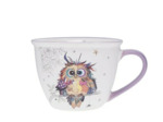 KIUB Bol timbale avec une anse - Motif jeune chouette des bois- matière porcelaine fine - contenance 550ML