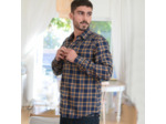 La Chemise en Flanelle Elégante - Navy/Or