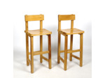 Paire de tabourets de bar en pin massif