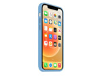 Coque Silicone Moxie BeFluo Fine et Légère pour iPhone 14, Intérieur Microfibre - Bleu acier
