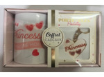 STC coffret mug et porte clés pailettes "Princesse"