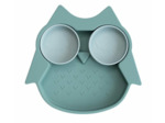 Assiette en silicone avec pots Hibou + cuillère - Tidy tot