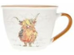 KIUB Bol timbale avec une anse - Motif vache écossaise- matière porcelaine fine - contenance 550ML