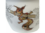 KIUB Bol timbale avec une anse - Motif ecureuil sur sa branche - matière porcelaine fine - contenance 550ML