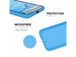 Coque Silicone Moxie BeFluo Fine et Légère pour iPhone 14, Intérieur Microfibre - Bleu clair