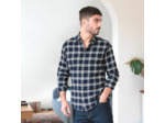 La Chemise en Flanelle Elégante - Navy/Crème