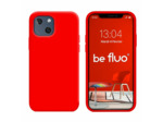 Coque Silicone Moxie BeFluo Fine et Légère pour iPhone 14, Intérieur Microfibre - Rouge