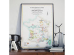 Affiche Carte du vignoble français