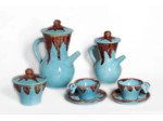 Service à café Vallauris complet (non signé)  8 tasses - 12 sous tasses - cafetière - pot à lait - sucrier