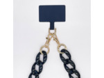 Chaine grosse maille avec pad universel - serie RIVIERA - NOIR&BLEU - 1.2M