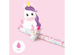 Stylo licorne gel effaçable, bille sur l'extrémité pour enlever l'encre sans consommer la feuille & Giraffe - Stylo gel effaçable, avec bille sur l'extrémité, pointe Ø 0,7 mm