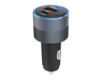 FORCELL F-ENERGY Alu chargeur de voiture 2 x Type C + USB A PD QC4.0 SFC2.0 4.5A 65W gris