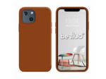 Coque Silicone Moxie BeFluo Fine et Légère pour iPhone 14 Plus, Intérieur Microfibre - Havane