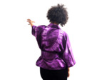KIMONO COURT EN SOIE VIOLET