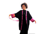 Kimono tissu noir mi-long pour femme