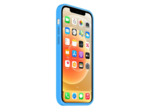 Coque Silicone Moxie BeFluo Fine et Légère pour iPhone 14 Plus, Intérieur Microfibre - Bleu clair