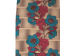 Tissu wax africain fleurs rose bleu