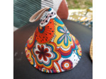 Manique conique pour fait-tout en fonte résistante à la chaleur Fleurie orange