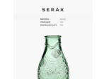 Carafe en verre pour l'eau | Collection Fish & Fish par Paola Navone | Carafe 850 ml | Bouteille conteneur transparent vert pour boissons