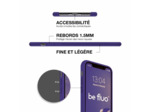 Coque Silicone Moxie BeFluo Fine et Légère pour iPhone 14, Intérieur Microfibre - Violet