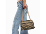 Sac à main noir et beige à chaîne - Naomi - Vanessa Wu