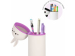 Legami - Kawaii Étui École 2 en 1 en Silicone Souple, Porte-stylos de Table, Fermeture à Glissière, Stylos Crayons Feutres BUNNY