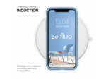 Coque Silicone Moxie BeFluo Fine et Légère pour iPhone 14, Intérieur Microfibre - Bleu acier