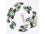 Chaine grosse maille avec pad universel -serie JADE-VERT & MIEL-1.2m